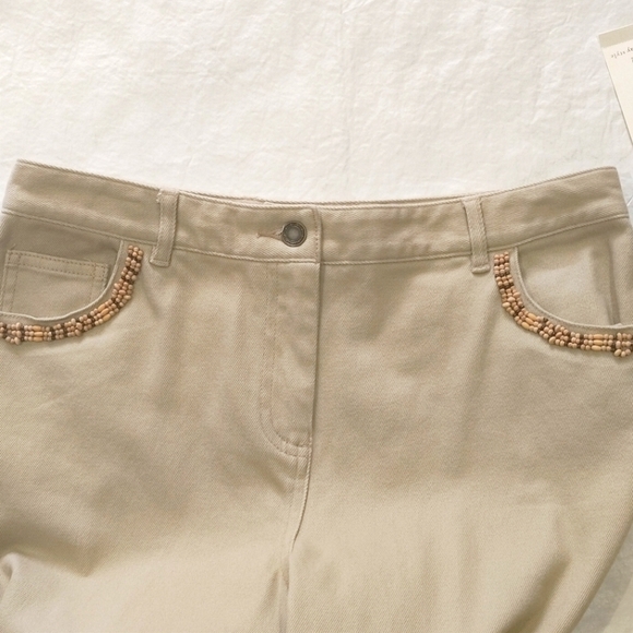 NWT Charter Club Petite Embellished 5 Pockets Khaki Denim Pants Jeans Size 10P - Picture 12 of 12